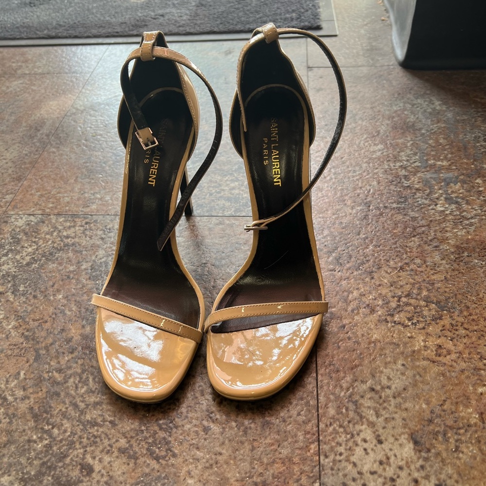 YSL patten leather heels